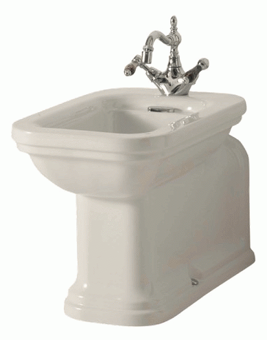 Kerasan Waldorf bidet stojący przedłużony retro nero czarny połysk oro złoty 4120K5