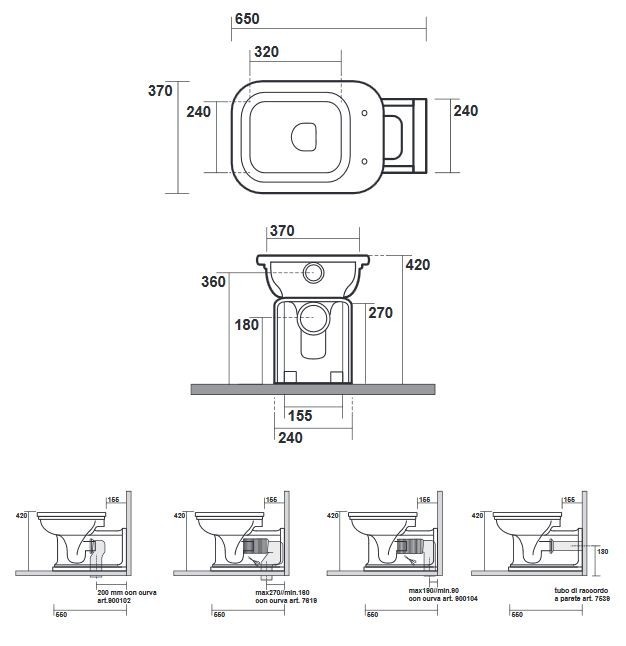 Kerasan Waldorf muszla wc stojąca przedłużona retro nero czarny 411604