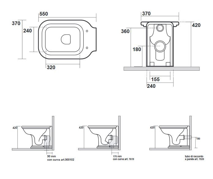 Kerasan Waldorf muszla wc stojąca retro biały 411801