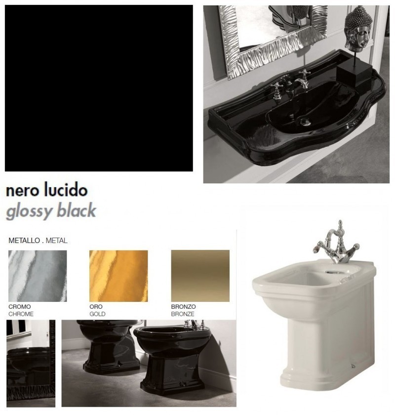 Kerasan Waldorf bidet stojący retro nero czarny bronzo brąz 4121K6