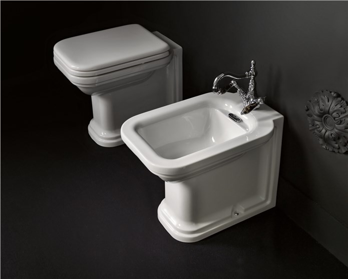 Kerasan Waldorf bidet stojący retro biały oro złoty 4121K2