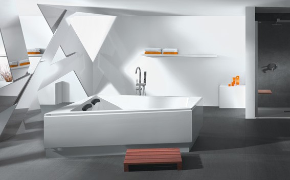 Sanplast Space Line WTLkpl/SPACE wanna asymatryczna lewa z obudową, stelażem i syfonem 180x140 biały 610100125001000