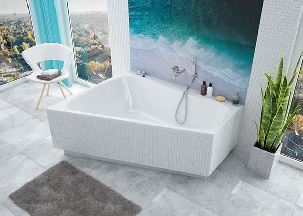 Sanplast Luxo WTL/LUXO wanna asymetryczna lewa 175x135 biały 610370045001000