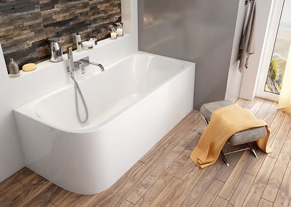 Sanplast Luxo WAPkpl/LUXO wanna asymetryczna prawa z obudową 180x80 biały 610370025001000