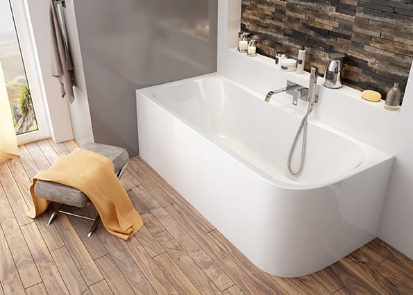 Sanplast Luxo WALkpl/LUXO wanna asymetryczna lewa z obudową 180x80 biały 610370022001000