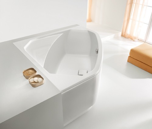 Sanplast Space Line WSkpl/SPACE wanna narożna z obudową, stelażem i syfonem 140x140 biały 610100075001000