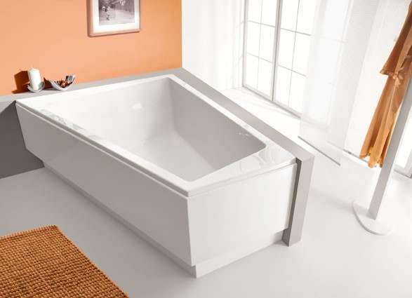 Sanplast Space Line WTLkpl/SPACE wanna asymatryczna lewa z obudową, stelażem i syfonem 180x140 biały 610100125001000