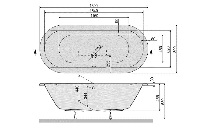 Sanplast Prestige WOW/PR wanna owalna 180x80 biały 610070108001000