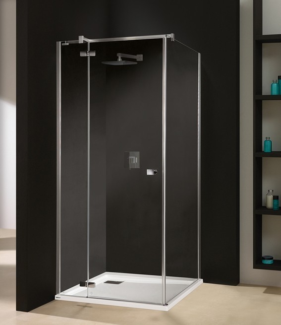 Sanplast Free Line KNDJ2/FREE kabina kwadratowa 100x100 drzwi otwierane + ścianka stała chrom przeźroczysta 600260062042401