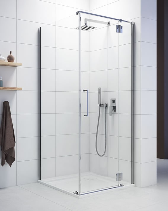 Sanplast Space Line KNDJ2P/SPACE kabina prostokątna 120x100 drzwi prawe 120 + ścianka stała 100 chrom przeźroczysta 600100134042401