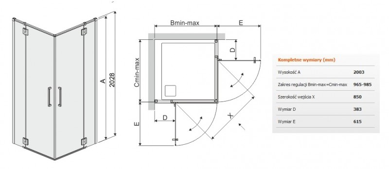 Sanplast Space Line KN4/SPACE kabina kwadratowa 100x100 chrom przeźroczysta 600100142042401