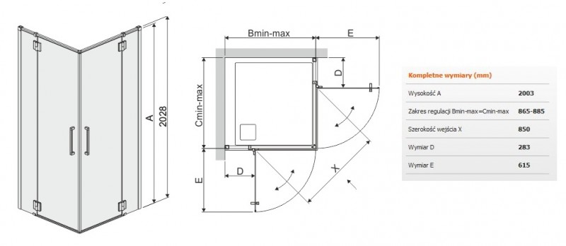Sanplast Space Line KN4/SPACE kabina kwadratowa 90x90 chrom przeźroczysta 600100141042401