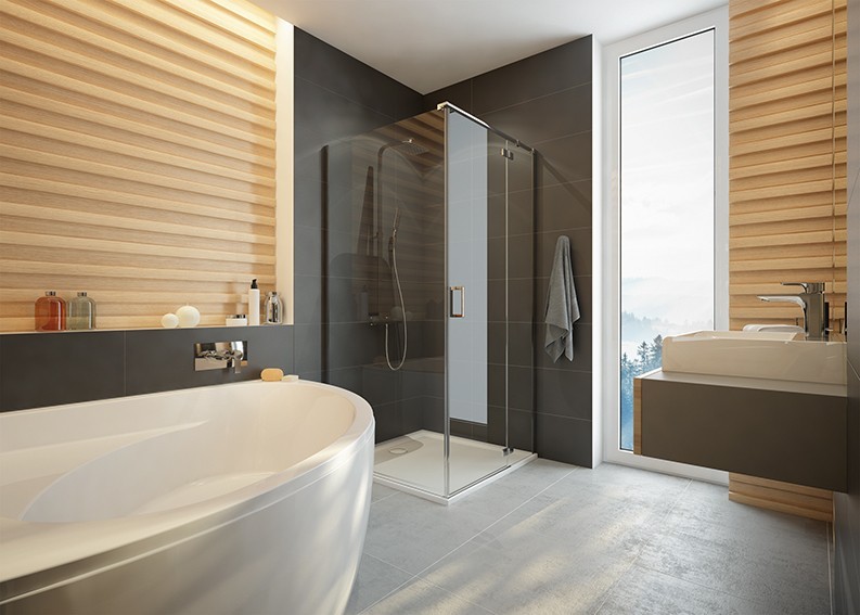 Sanplast Free Line II KNDJ2/FREEII kabina kwadratowa 90x90 drzwi otwierane + ścianka stała chrom przeźroczysta 600261061042401