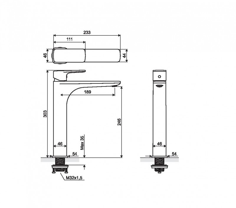 Excellent Keria bateria umywalkowa wysoka chrom AREX.2002CR