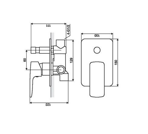 Excellent Keria bateria wannowo-prysznicowa podtynkowa chrom AREX.2045CR