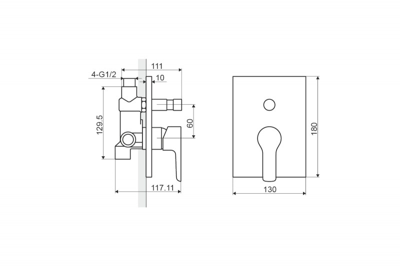 Excellent Oxalia bateria wannowo-prysznicowa podtynkowa chrom AREX.9045CR