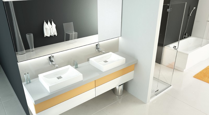 Sanplast Space Mineral UnbM/SPACE umywalka nablatowa 60x47 biały 640290030001000