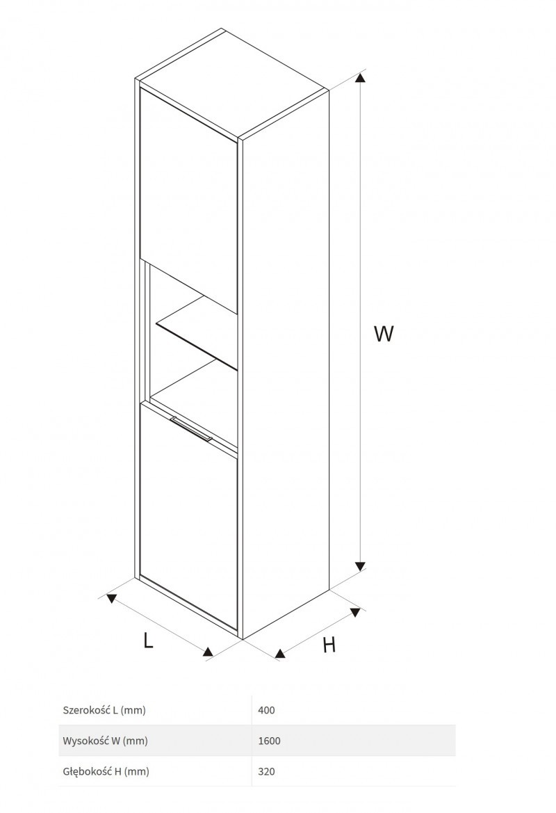Excellent Tuto słupek łazienkowy 40 cm biały-dąb MLEX.0201.400.WHBL