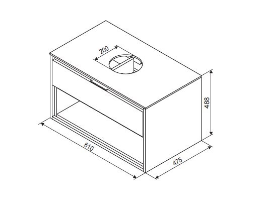 Excellent Tuto szafka pod umywalkę nablatową 60 cm szary-dąb MLEX.0102.600.GRBL