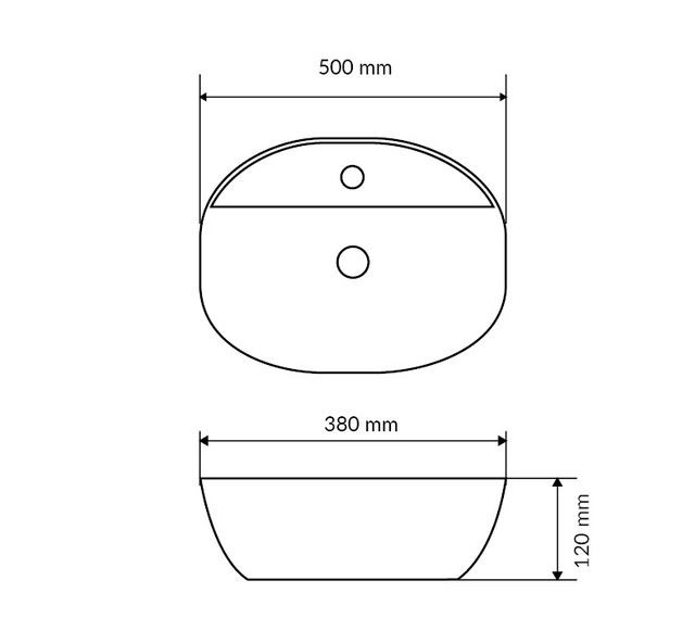 Actima Ronity 50S umywalka nablatowa 50x38 biały CEAC.2901.500.WH