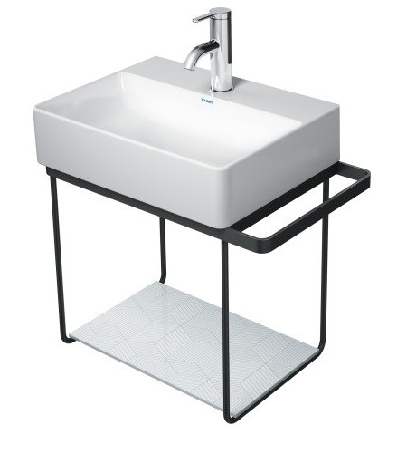 Duravit DuraSquare konsola stelaż metalowy wiszący pod umywalkę 45 cm czarny mat 0031104600