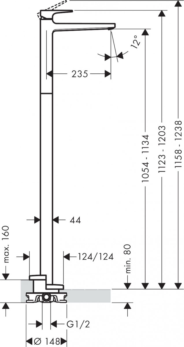 Hansgrohe Metropol bateria umywalkowa podłogowa chrom 32530000