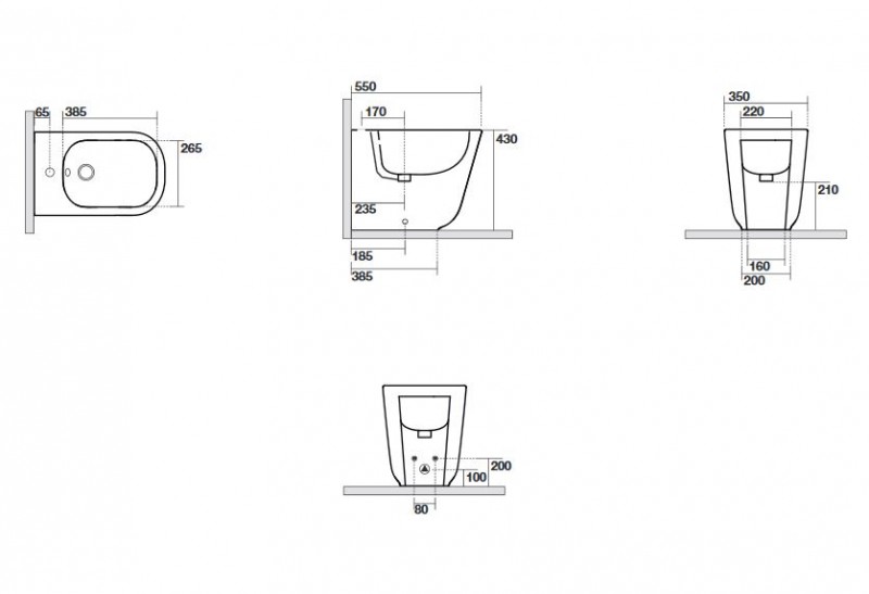 Kerasan Tribeca bidet stojący biały 512001
