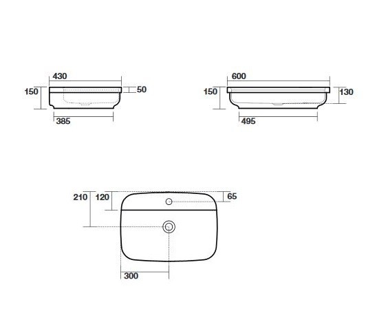 Kerasan Tribeca umywalka wpuszczana lub stawiana 60x43 cm biały matowy 514230