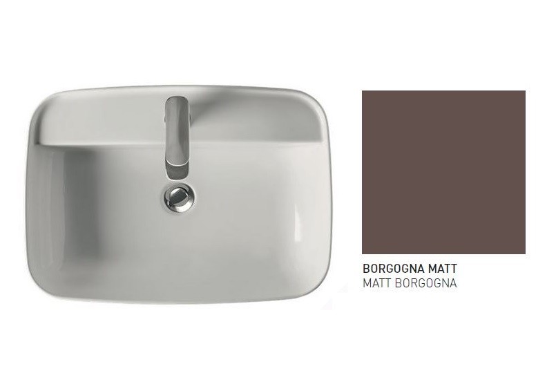 Kerasan Tribeca umywalka stawiana na blat 60x43 cm borgogna burgund matowy 514075