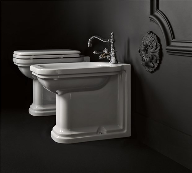 Kerasan Waldorf bidet stojący retro nero czarny oro złoty 4121K5
