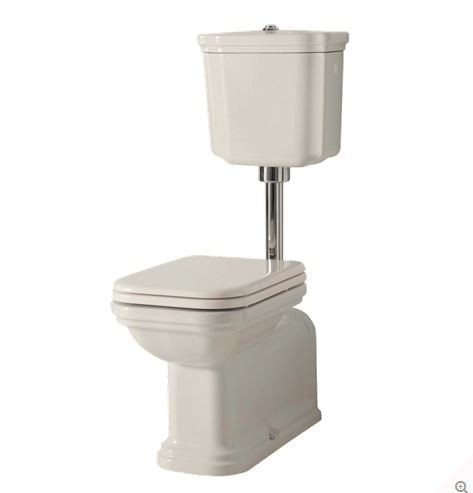 Kerasan Waldorf muszla ze spłuczką kompletna dolnopłuk retro mechanizm rura chrom biały 411601 418201 751390 750490