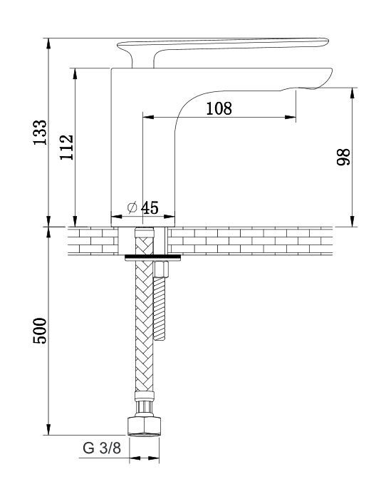 Kohlman Black Experience bateria umywalkowa czarny mat QB100EB