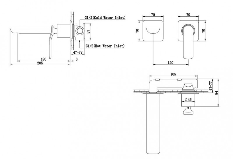 Kohlman Black Experience bateria umywalkowa podtynkowa czarny mat QW180EB