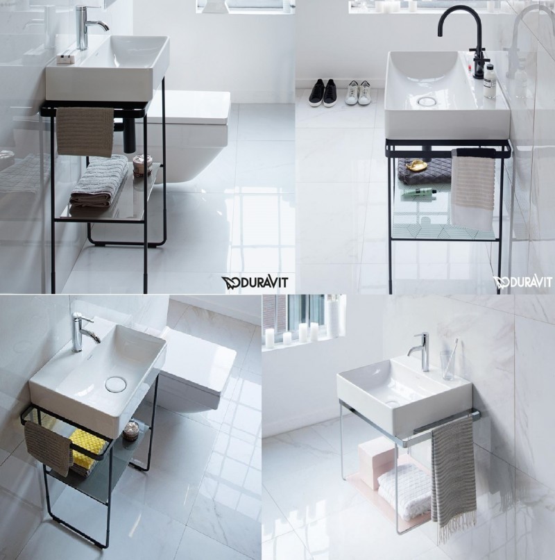 Duravit DuraSquare konsola stelaż metalowy wiszący pod umywalkę 45 cm czarny mat 0031104600