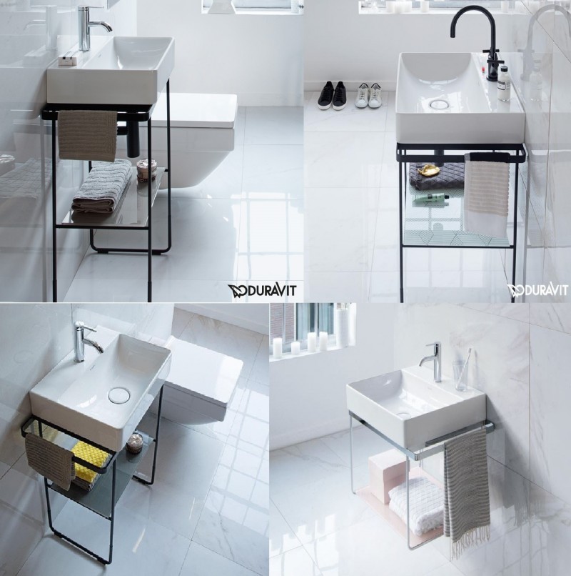 Duravit DuraSquare konsola stelaż metalowy stojący pod umywalkę 80 cm chrom  0031111000