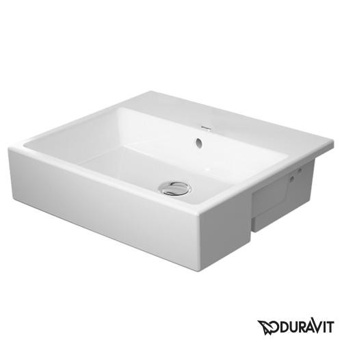 Duravit Vero Air umywalka półblatowa 55 cm z przelewem bez otworu na baterię biały 0382550060