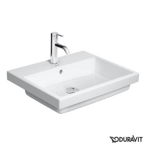 Duravit Vero Air umywalka wpuszczana w blat 55 cm z przelewem i otworem na baterię biały 0383550000
