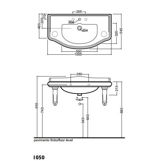 Kerasan Retro konsola pod umywalkę 100 czarny 107904