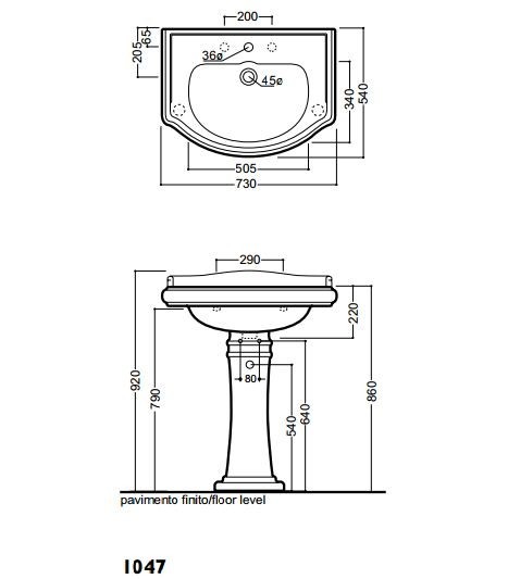 Kerasan Retro umywalka 73x54 czarny nero 104704