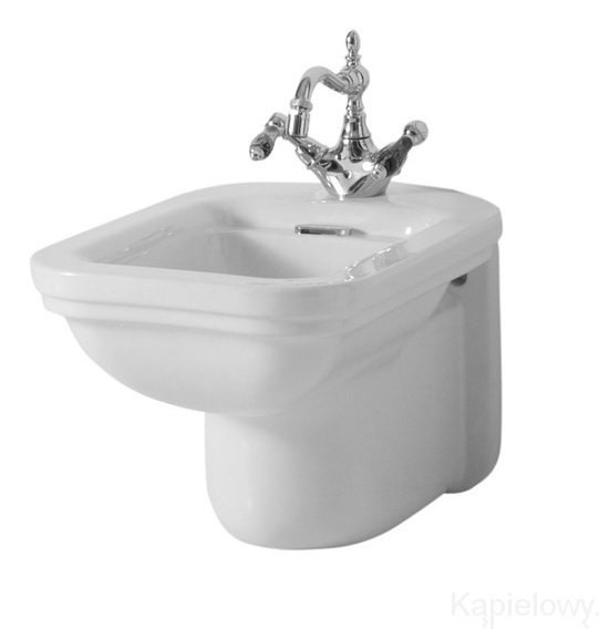 Kerasan Waldorf bidet wiszący retro biały złoty oro 4125K2