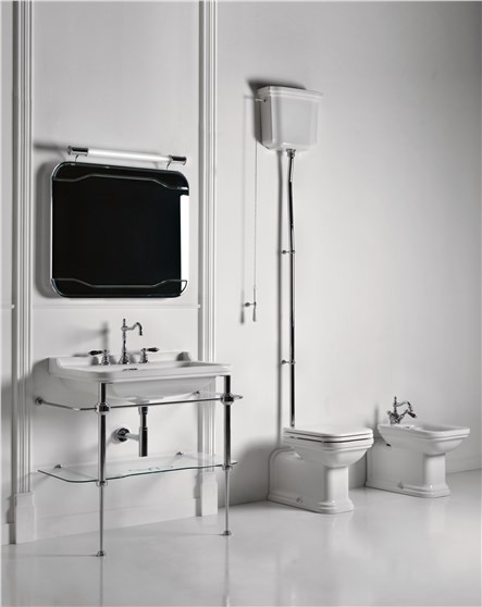 Kerasan Waldorf umywalka 80x55 cm retro biały chrom 4141K1