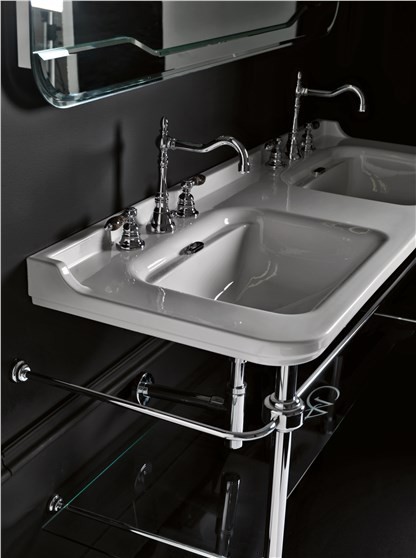 Kerasan Waldorf umywalka 120x55 cm retro biały chrom 4144K1