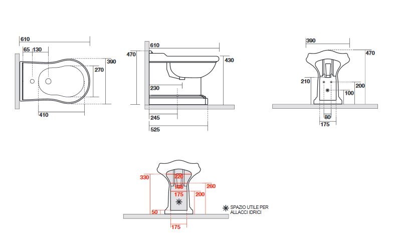 Kerasan Retro bidet stojący btw biały 102201