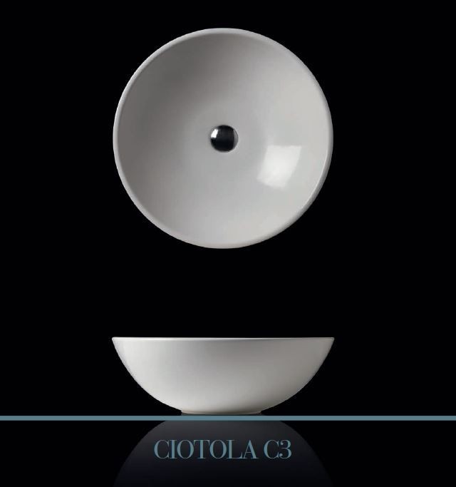 Kerasan Ciotola C3 umywalka misa stawiana na blat 46x46 cm czarny matowy 430331