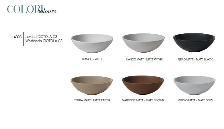 Kerasan Ciotola C3 umywalka misa stawiana na blat 46x46 cm biały matowy 430330