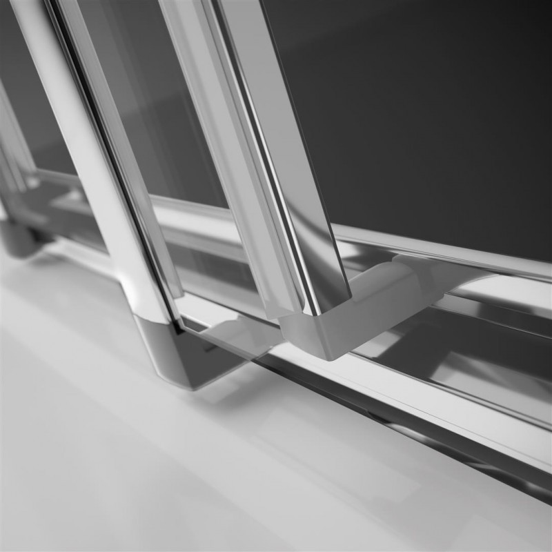 Radaway Evo DW+S kabina 105x75 drzwi przesuwne 105 i ścianka 75 chrom przeźroczyste Easy Clean 335105-01-01 + 336075-01-01