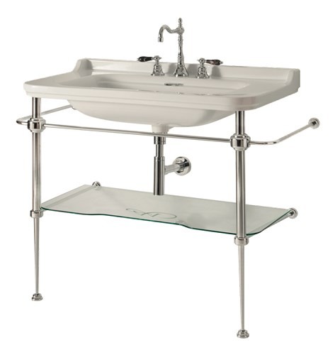 Kerasan Waldorf konsola pod umywalkę 120 stelaż chromowany z półką szklaną chrom 9203K1