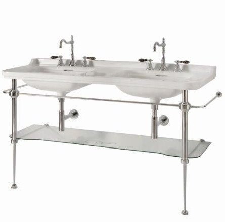 Kerasan Waldorf konsola pod umywalkę stelaż chromowany z półką szklaną chrom 9195K1