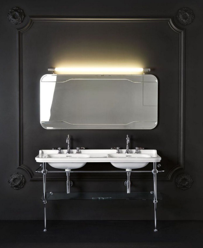 Kerasan Waldorf konsola pod umywalkę stelaż z półką szklaną brąz bronzo 9195K3