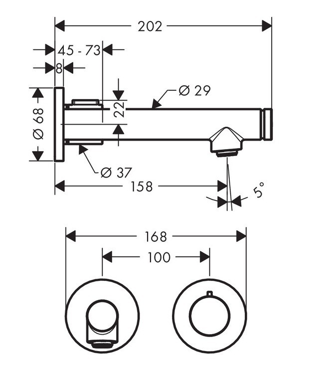 Axor Uno bateria umywalkowa podtynkowa 165 mm uchwyt select nikiel szczotkowany 45113820